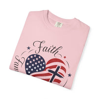 Load image into Gallery viewer, Faith Family Freedom American Flag Heart T-Shirt