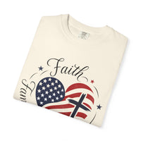 Load image into Gallery viewer, Faith Family Freedom American Flag Heart T-Shirt
